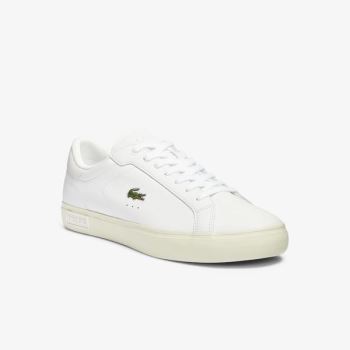 Lacoste Powercourt Smooth Leather Sneakers Pánské - Tenisky Bílé / Šedé | CZ-3hEZ6W